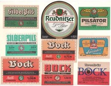 DDR 9 Bieretiketten Sachsenbräu Stadtbräu Turmbräu Reudnitzer LEIPZIG  *L86c