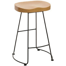 B-Ware Barhocker MCW-N25, Fußablage Metall Massiv-Holz 3D-Struktur, natur