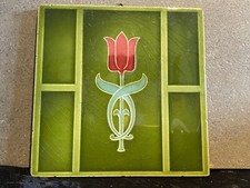 #33 antike Jugendstil Fliese Motiv Blüte Floral Wandfliese Art Nouveau um 1890 