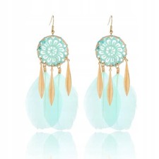 Boho gold feder ohrringe - boho,