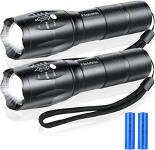 LED Taschenlampe wiederaufladbar, 2 Stück CREE T6 superhelle 1000 Lumen Taschenlampe mit 2 Akkus