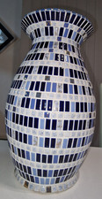 Vase Mosaik blau Töne Gold