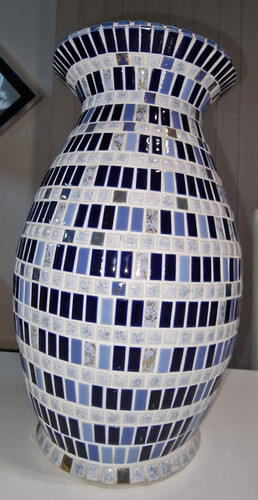 Vase mosaik blau töne - blau,