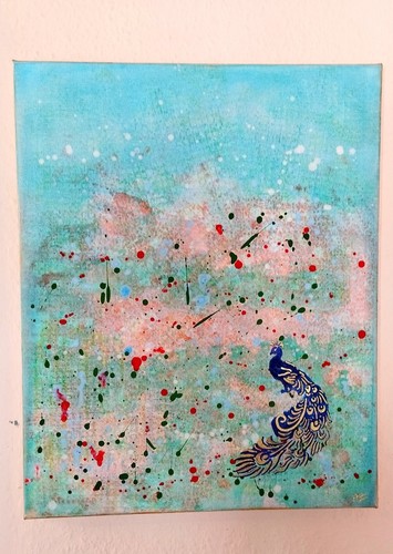 Wandbild pastell blau - wandbild,