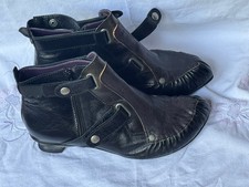 Y2K Lisa Tucci Stiefeletten 40 schwarz Leder Statement Heels Avantgarde Italy