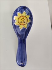 Handbemalter Keramik Löffel - blau - Sonne - unbenutzt