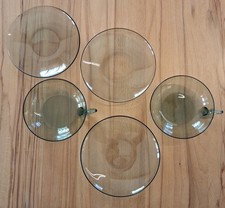 5 Graue Rauchglas Schalen o