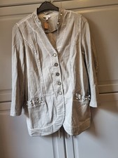 Leichte Jacke, Blazer, Cardian grau, Stoff Gr 38 Gina Laura