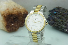 Longiness Conquest Depose 4034 V.H.P. Quartz Stahl / Gold Herrenuhr 35mm