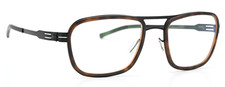 IC! BERLIN Brille Thien N. Black Matt Pilot Rechteckig Tortoise Leicht Flexibel