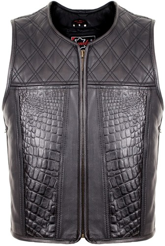 Biker lederweste lederkutte - lederweste,