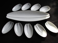 Rosenthal Blattschale groß weiß und 9 kleine