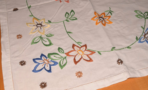 Alte tischdecke handbestickt - alte,