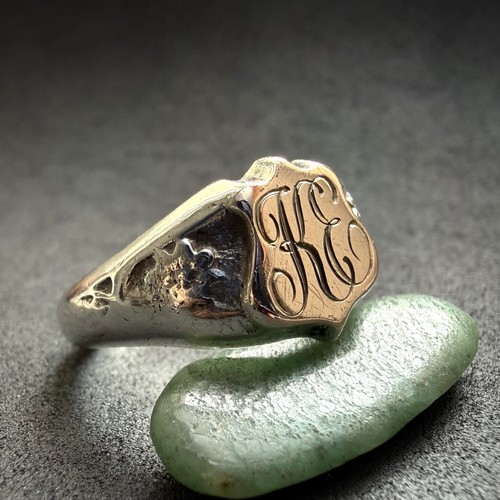 Signet ring silber vergoldet - ring,