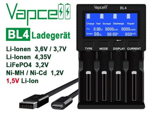 Vapcell bl4 analyse ladegerät - bl4, analyse-ladegerät