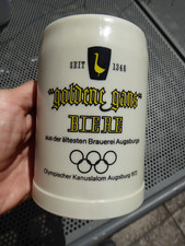 Alter Plastik Bierkrug - Goldene Gans Biere Augsburg - Olympia Kanuslalom 1972