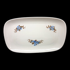 Servierplatte Fischplatte Servierteller Weisswasser Rechteck Kornblume Porzellan