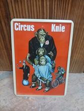 Blechschild PK Postkarte Circus Knie Affen Zirkus Tiere Retro vintage