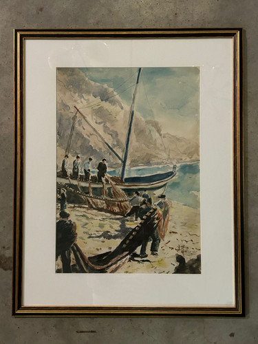 Aquarell fischer segelboot - fischer,