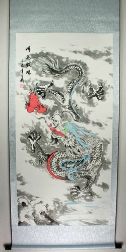 Chinesisches rollbild drache - rollbild, "drache