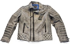 Crone Herren Lederjacke  Grau