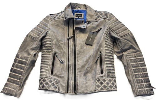 Crone herren lederjacke - , grau