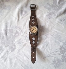 Piratron Armbanduhr Lederarmband Armee Fliegeruhr Swiss Vintage Watch 1970-1980s