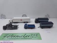 Wiking H0 1:87   5 X Lkw / Anhänger / Rotes Kreuz / Abschlepper