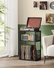 Plattenspieler-Ständer, 3 Etagen, Beistelltisch, Aufbewahrung von Schallplatten