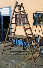 Alte Holzleiter Bockleiter Bibliotheksleiter 10 Stufen shabby Landhaus chic 2,65