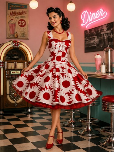 Tanzkleid 50er zum petticoat - tanzkleid,