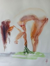 Akt Frau Gemälde Original