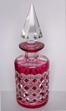 Parfüm Flakon Karaffe  Überfang Glas Schliff Böhmen?