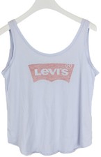 Levi's T-Shirt Damen M Ärmellos Rundhals Stretch Logo Blau