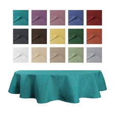 Tischdecke oval Leinenoptik