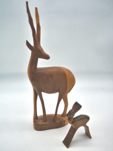 Holzfiguren gazelle antilope - holzfiguren,