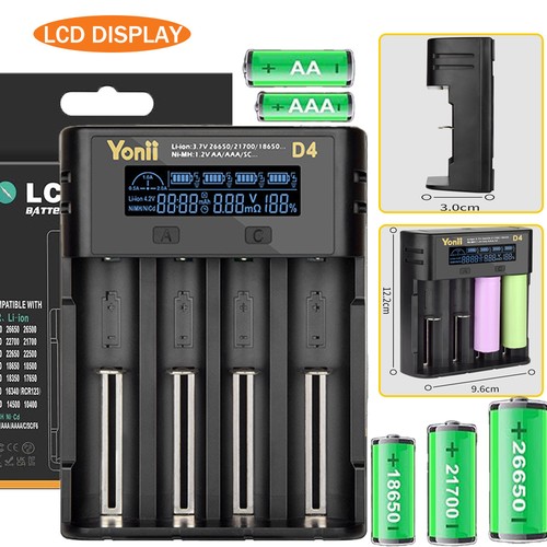 Slot lcd akku - ladegerät, usb