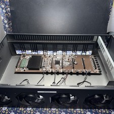 Lian Li Mining-Gehäuse mit ETH70-B75 V1.01 Mainboard – 8 GPU-fähig