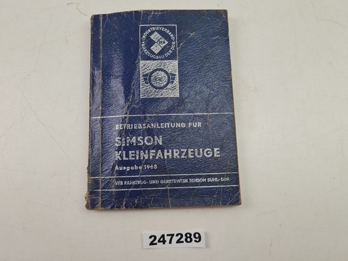 Operating instructions simson - operating,