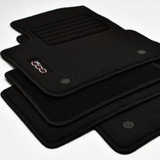 MP Velours Logo Fußmatten passend für Fiat 500 + Fiat 500 C Hybrid ab Bj.2020 sw
