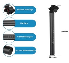 Fahrrad Sattelstütze 27,2x300