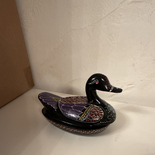 Enten schale mit deckel - deckel, bemalt