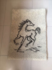 Wandteppich geknüpft,retro,Pferd,70er Jahre,neutral,Berber,Handarbeit, 85x60cm 