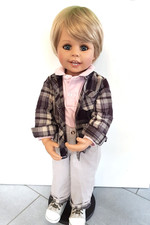 US-EDITION Künstlerpuppe William von Monika Peter-Leicht Gelenkpuppe 85cm Zerti.