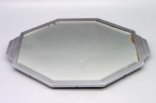 Bartablett Art Déco Spiegeltablett Cocktail achteckig länglich 1930er- 45x30 cm