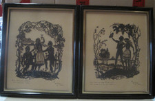 2 x Scherenschnitt  Rahmung