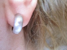 schlichte CREOLEN 333 WEIßGOLD satiniert Hochglanz Ohrringe beidseitig Weihnacht