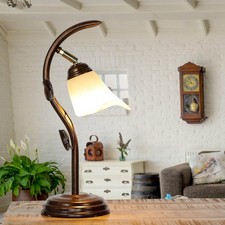 Tischlampe Shabby Braun antik