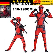 DE Kinder Erwachsene Superheld Deadpool Cosplay Kostüm Overall  Junge Outfits