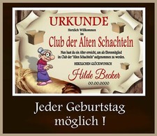 Urkunde "Club der alten